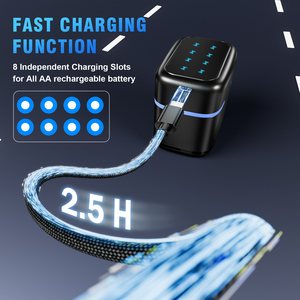 8 <span class=keywords><strong>Batterie</strong></span> <span class=keywords><strong>AA</strong></span> <span class=keywords><strong>Ricaricabili</strong></span> da 3600mWh <span class=keywords><strong>con</strong></span> Contenitore di Ricarica Integrato a 8 Slot, Disponibili OEM - Product Image 5