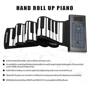 Piano Eléctrico Portátil de 61 Teclas con 128 <span class=keywords><strong>Ritmos</strong></span>, 20 Tonos, 10 Percusiones, <span class=keywords><strong>Canciones</strong></span> de Demostración, Batería de Litio Recargable y Almohadilla de Silicona - Product Image 4