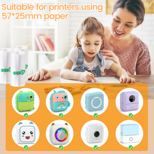 인쇄 가능한 이중 열 스티커 롤 25PCS 미니 접착 용지 5.7x2.5cm 3M 저널 사진 스크랩북 프로젝트 길이 - Product Image 4