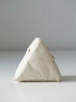 Sacs à maquillage en toile avec fermeture éclair personnalisée de haute qualité, sac cosmétique triangulaire en coton