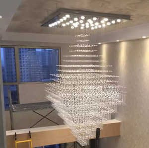 Zeal <b>Lighting</b> Customized White <b>Crystal</b> <b>Chandelier</b> Elegant Large Stair Light for Hotels Contemporary Design Iron Switch ODM AC - Product Image 6