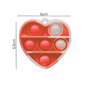 Porte-clés unisexe en silicone anti-stress en forme de cœur à bulles, jouet sensoriel pour enfants et adultes, idéal comme cadeau pour sacs de fête - Product Image 4