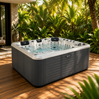 Bain à remous autoportant Sunrans avec 83 jets d'hydrothérapie et système de contrôle Balboa pour spa extérieur et bain de massage