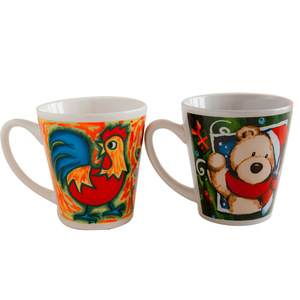 Cône de tasse en céramique en forme d'entonnoir personnalisé pour promotionnel bas prix logo OEM tasse de lait thé nordique bon marché - Product Image 1