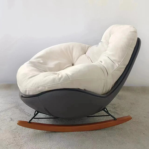 Salon bureau utilisation chaise longue pivotante Vintage en cuir véritable Aviation <span class=keywords><strong>oeuf</strong></span> chaise Style rétro <span class=keywords><strong>fauteuil</strong></span> pivotant inclinable - Product Image 3
