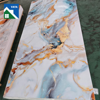 Panneau mural en PVC imitation marbre 3D UV écologique sur mesure, 3 mm, 4*8, 4*9, 4*10, alternative au marbre pour salle de bain, vente en gros