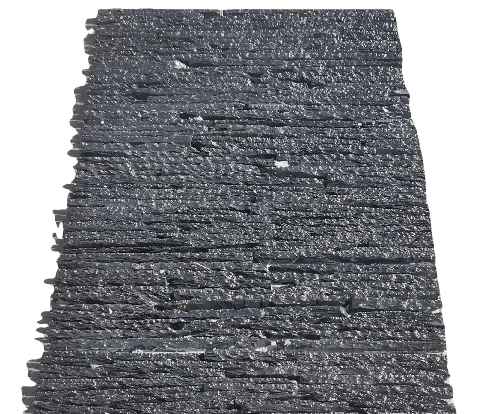 Pizarra de color negro para decoración de pared, piedra cultivada, negra