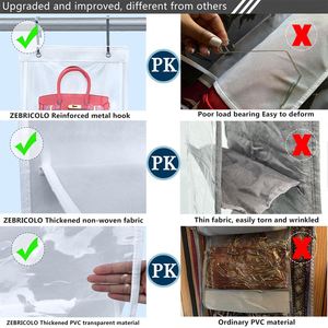 Organisateur multifonctionnel pliable pour sacs à main, à suspendre sur la porte ou dans le placard, idéal pour le rangement du salon - Product Image 5