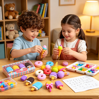 Ensemble de gommes à effacer mignonnes en forme de dessin animé pour étudiants, en forme de dessert, bonbons, crème glacée, gommes à effacer pour le bureau, cadeau
