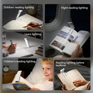 EGH Portable Travel Mini LED Book <b>Light</b> 3 Color USB Clip Indoor Reading <b>Light</b> Ultra Lightweight White & Red Shade Rechargeable - Product Image 4