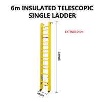 Échelle télescopique moderne en fibre de verre isolée, capacité 150 kg, plusieurs tailles, pour électricien, nettoyage de toits et fenêtres, travaux de construction