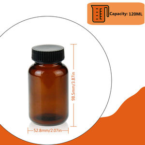 Botella empacadora de boca ancha, vidrio ámbar, capacidad de 100 ML con tapón de rosca de <span class=keywords><strong>polietileno</strong></span> negro 38-400 forrado de PE - Product Image 5