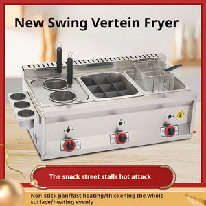 Commercial Grade Stainless Steel Gas <b>Fryer</b> with Griddle and Dual Tanks for Restaurant Use LPG/LNG Powered - Product Image 5