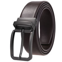 Ceinture en cuir décontractée LY35-ZZ4020-4 en cuir de vachette avec logo personnalisé, boucle réversible de 35 mm de largeur intérieure, vente en gros