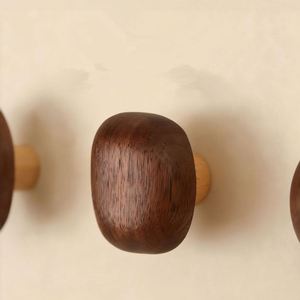 Black Walnut Wood Coat <b>Hooks</b> for Hanging Hat - Product Image 2