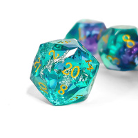 Fournisseur direct d'usine, jeu de dés en résine personnalisé, polyèdre à facettes multiples, à bords vifs, pour DND RPG TRPG, jeux de dés de société