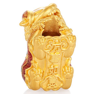 Nouveau Style bonne qualité Style chinois Lion forme 24K plaqué or perles en vrac pour la fabrication de bracelets de bijoux - Product Image 4