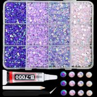 Gros 12 compartiments Candy Résine Strass plats 12 couleurs nail art gemmes DIY