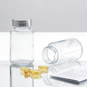 Botella de Vidrio Redonda de Boca Ancha de 120ml, 150ml, 200ml, 300ml, 400ml, 500ml para Medicamentos, Pastillas, Cápsulas de Maca, Energéticas, Envase para el Cuidado de la Salud - Product Image 2