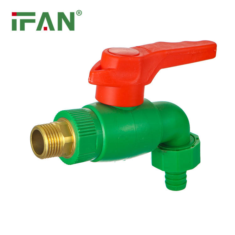 Водопроводный кран Ifan Ppr, зеленый цвет, размер 1/2 ''3/4'', красная длинная ручка, латунный сердечник, пластиковый кран Ppr