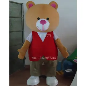 Funtoys Kostum Maskot Beruang Coklat Teddy, Cosplay Kartun Hewan untuk Dewasa