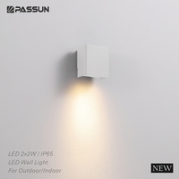 Applique murale LED étanche IP65 2x2W à faisceau unique pour intérieur et extérieur