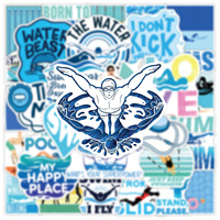 50 Pegatinas Motivacionales para Atletas de Natación, Calcomanías de Vinilo con Diseño Deportivo, Pegatinas Impermeables para Regalo de Equipo de Natación