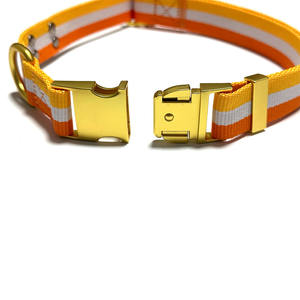 Collar de perro mascota con hebilla de Metal dorado de liberación rápida ajustable de diseño personalizado - Product Image 2