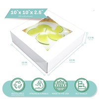 Boîte à pâtisserie en papier kraft recyclable, écologique, pour tartes, beignets, pâtisseries, avec couvercle transparent, 9x9x2,5 pouces