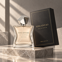 Flacon de parfum de 100 ml de forme unique, contenant de parfum en verre de luxe avec bouchon doré facetté