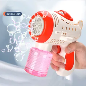 Samtoy Summer Outdoor Battery Operated Continuous Blast Automatic Bubble Blower Soap Aircraft Bubble Guns Toys for Kid