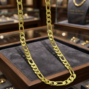 สร้อยคอทองคำแท้ 14K 18K 24K แบบฟิกาโร ดีไซน์ทันสมัย สร้อยคอทองเหลืองแฟชั่น สไตล์ฟิกาโร ขายส่ง - Product Image 5