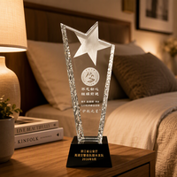 Plaque de cristal personnalisée, trophée gravé au laser, récompense d'entreprise pour souvenir de cérémonie