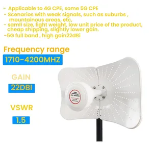 4G 5G 1700-4200MHz ระยะรับสัญญาณสูง2x22dBI เสาอากาศจานไฮเปอร์โบลิกสำหรับการสื่อสารเราเตอร์ไม่มี4G 5G เสาอากาศระยะไกล N - Product Image 6