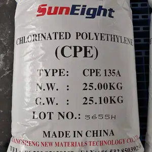 Materias primas químicas impacto MATERIAL modificador CPE135A CPE135B polietileno clorado venta directa de fábrica
