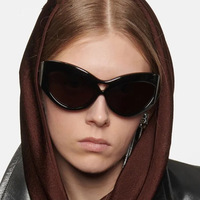Lunettes de soleil polarisées pour femmes, style rétro, creuses, Europe et États-Unis, œil de chat, grande monture, mode, luxe, tendance estivale, plage