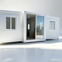 Maison conteneur préfabriquée à double aile extensible, design moderne, pour espace de vie
