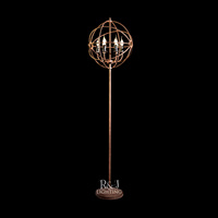 Maison de ferme de campagne européenne américaine rétro 6 lumières Antique cercle de fer rustique ar pendentif orbe lustre lumières plafond