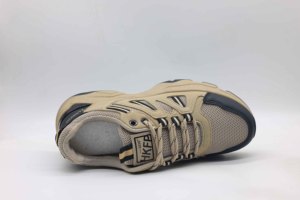 Anti-slip, lichtgewicht, ademende hardloop-/wandelschoenen, ronde neus, wit mesh bovenwerk, atletisch model voor heren - Product Image 4