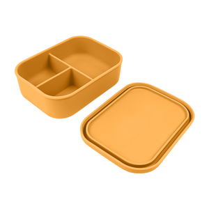 3 Compartment Silicone Bento Box Reusable Lunch Dinner Containers for Adults Kids School Office Food Grade BPA Free Microwave