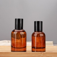 Flacon de parfum vide en verre ambré de 30 ml et 50 ml, flacon pulvérisateur rechargeable avec filetage à vis, flacon de recharge de parfum, emballage cosmétique