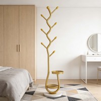 Porte-vêtements en métal finition brillante, présentoir à vêtements pour salon, support à vêtements robuste en métal, porte-manteau sur pied