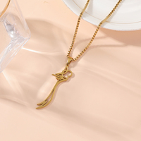 Pendentif simple en acier inoxydable en forme de sabre Scimitar Zulfiqar, style islamique arabe musulman, bijoux de mode, collier, vente en gros, Aïd