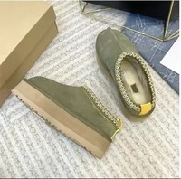 Bottes d'hiver en cuir de mouton et fourrure pour femme 2025, bottes de neige à plateforme en peau de mouton, Uggs, pantoufles de créateur Tazz, chaudes et confortables