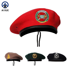 Béret en <span class=keywords><strong>Laine</strong></span> et Cuir Personnalisé pour Hommes et Femmes, Style Formel, Broderie Saison Automne, Réglable, <span class=keywords><strong>Casquette</strong></span> Tactique Uniforme - Product Image 2