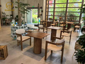 Französisches Modernes Design Hochwertige Runde Marmortische Massivholz-Möbelsets Restaurant Hotel & Bankett-Tische, Stühle und Sofas - Product Image 2