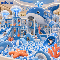 Speeltoestellen voor kinderen, thema oceaanwalvis, voor binnen speeltuinen, complete set met kwallen, lichtgevende zachte blokken