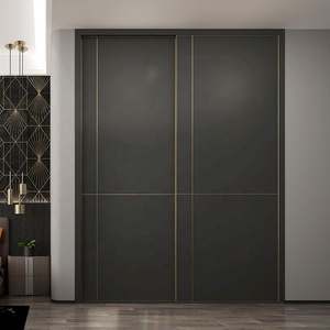 <span class=keywords><strong>Armoire</strong></span> <span class=keywords><strong>coulissante</strong></span> intégrée à 2 portes, <span class=keywords><strong>grise</strong></span>, de style moderne et luxueux, personnalisée par Sofeyia, pour appartement et hôtel - Product Image 5