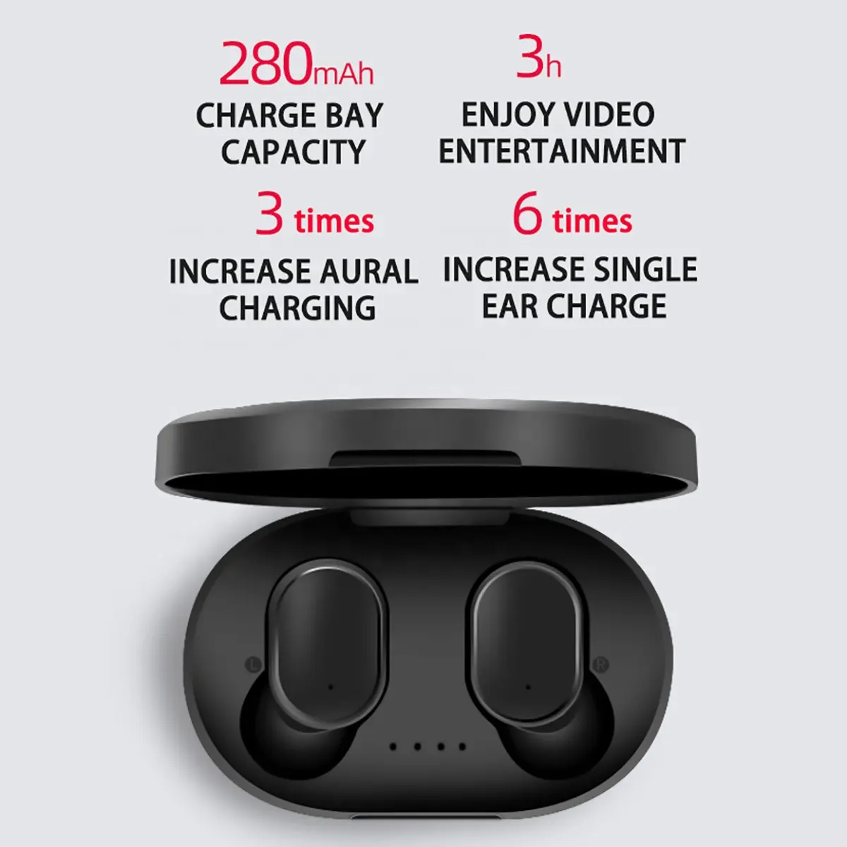 Sıcak satış A6S TWS kablosuz BT kulakiçi kulaklık kulaklık gürültü önleyici kulaklıklar için tüm akıllı telefon