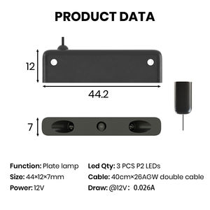 12V 3PCS P2 LED Ultra Mini Feu de Plaque d'Immatriculation, Lampe Compacte à Faible Consommation pour <span class=keywords><strong>Moto</strong></span>, Remorque, VTT, Scooter - Product Image 2